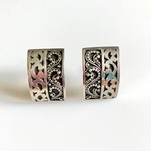 Lois Hill Silver Scroll Clip on Earrings
